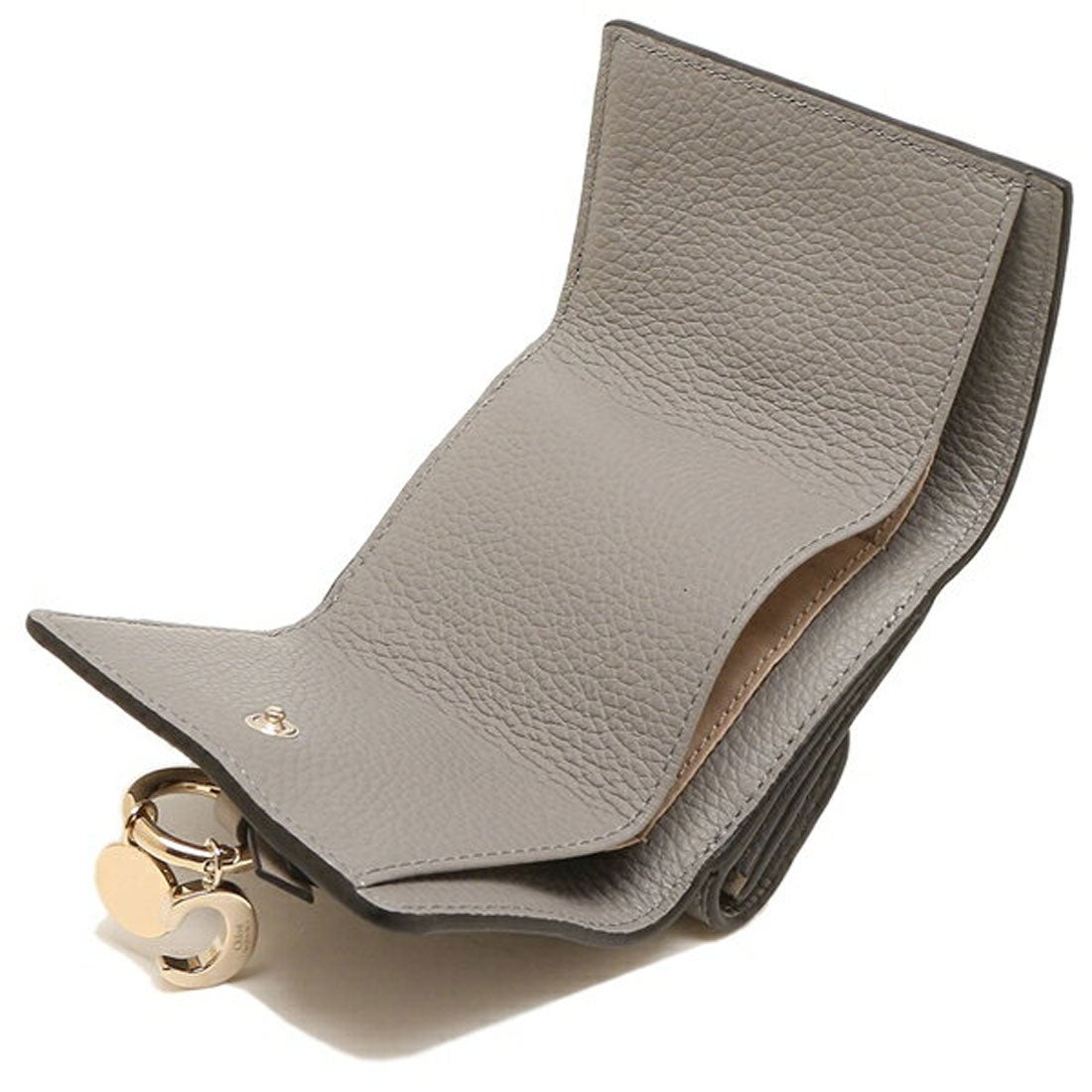 クロエ Chloe 三つ折り財布 アルファベット ミニ財布 グレー