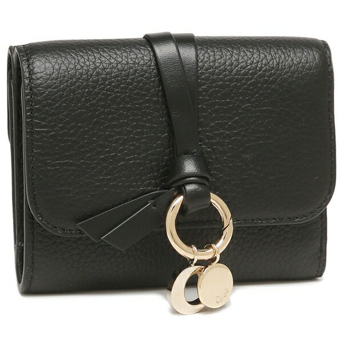 クロエ Chloe 三つ折り財布 アルファベット ミニ財布 ブラック