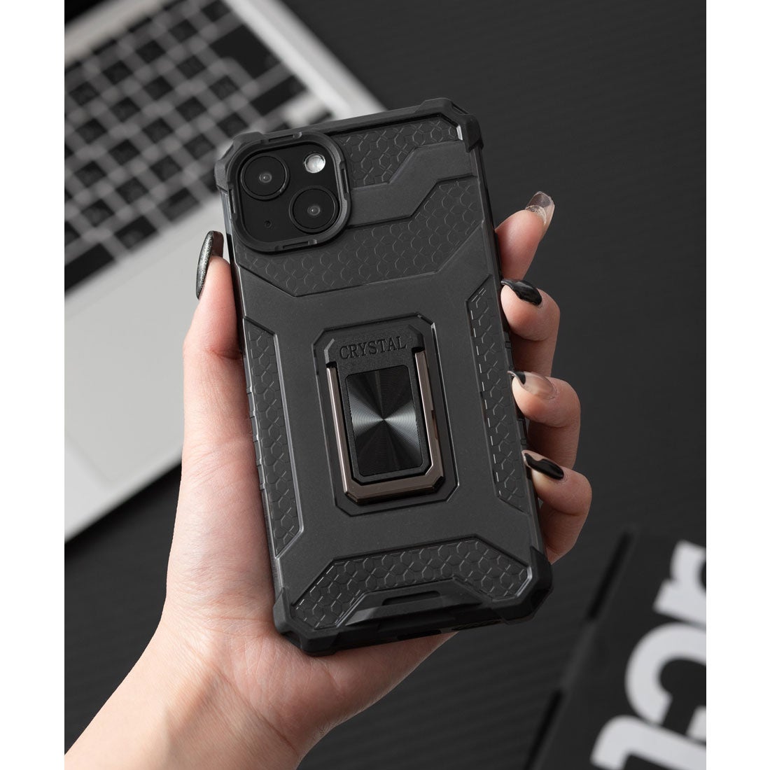 エモニーク emonique iPhone ホルダーリング スタンド付き プロテクト