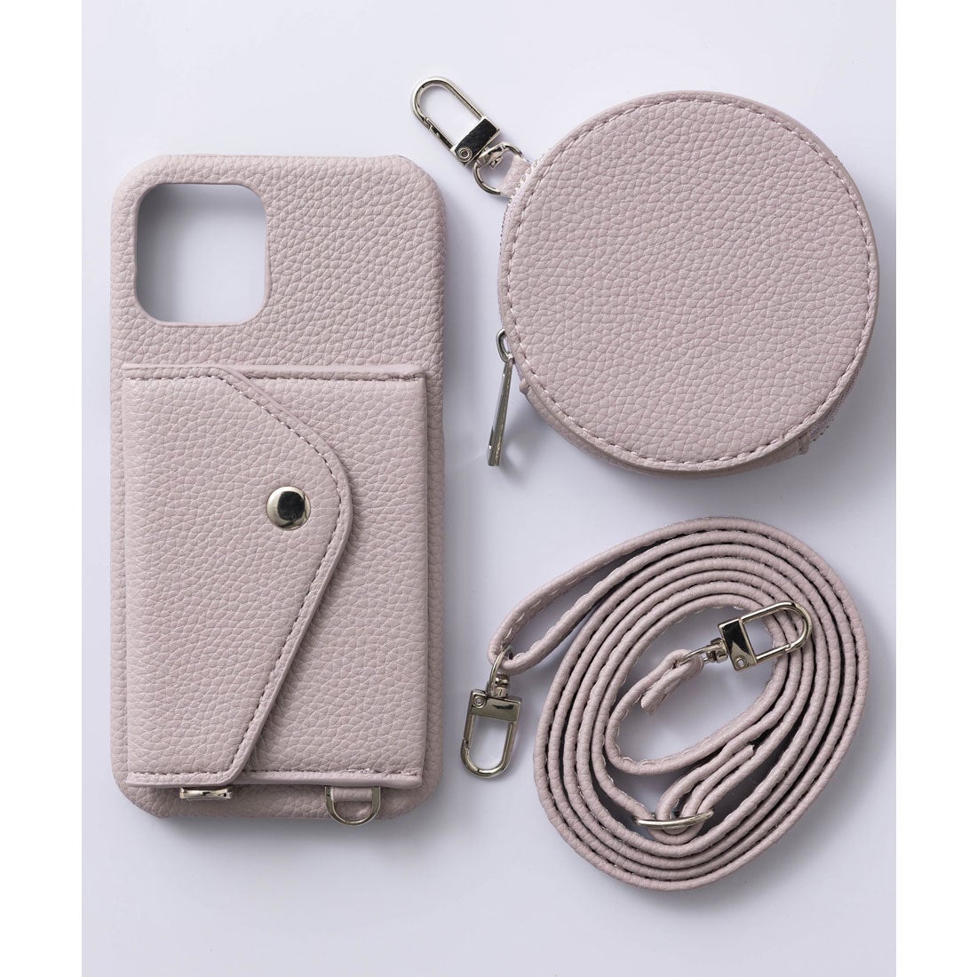 ajew iPhone11pro ケース beige pink カード収納ケース ajew