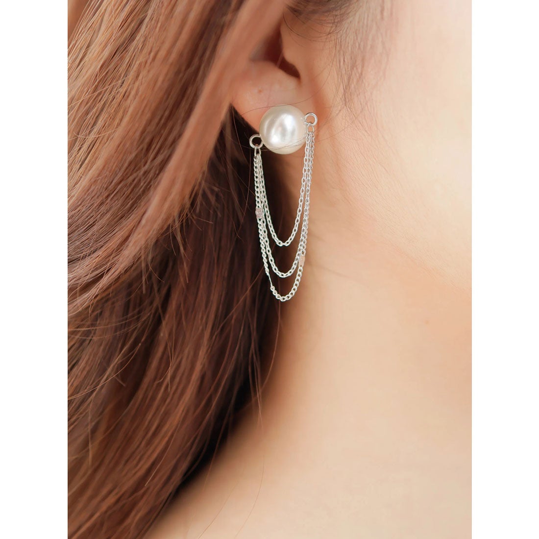 blanc fris チェーン3wayシルバーピアス blanc fris チェーン3way