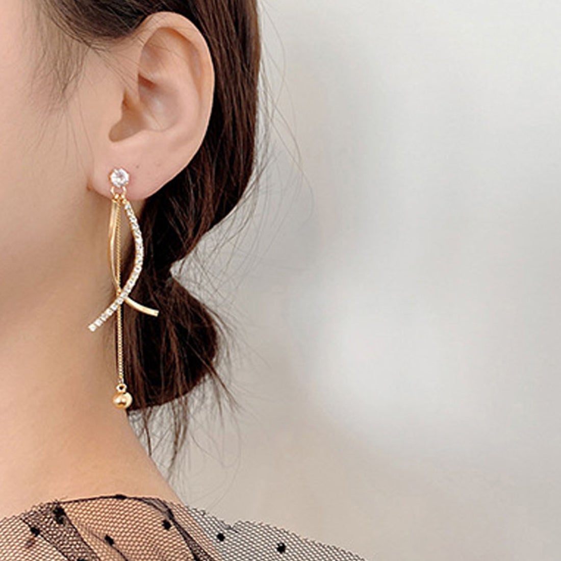 ショッピングゴー shoppinggo ロングピアス アクセサリー 大ぶり 輝く