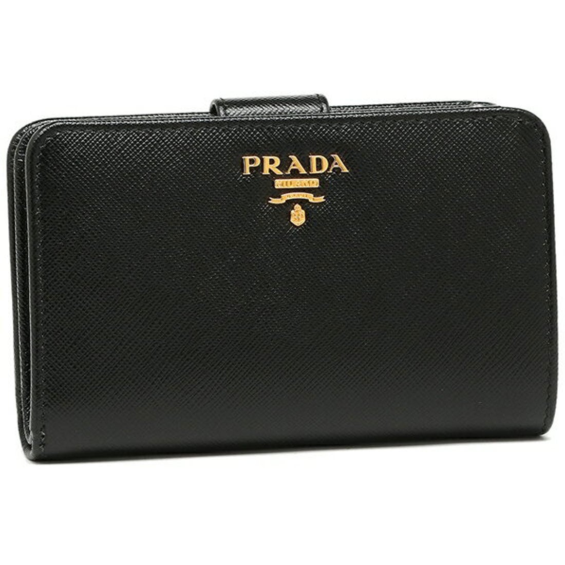 kanmi✩.*˚】PRADA 二つ折り財布 オーストリッチ ブラック