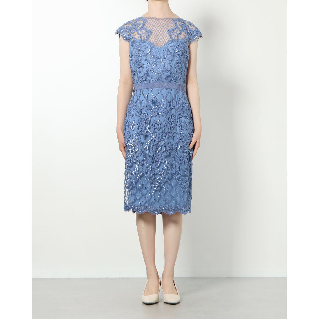 ☆未使用新品！TADASHI SHOJI スパンコール刺繍フリルドレス☆