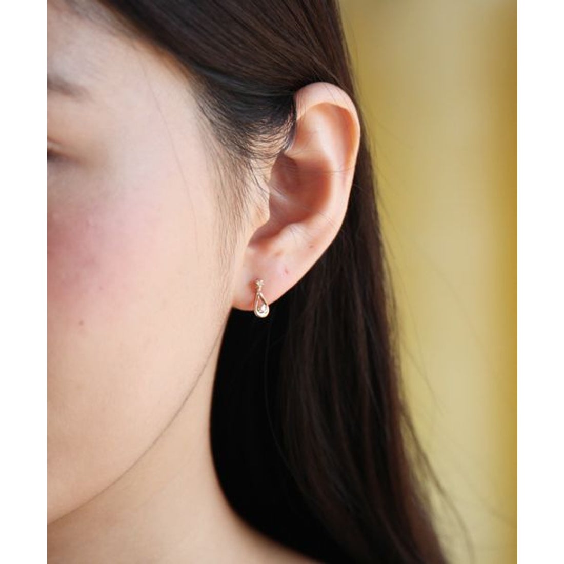 ヨンドシー 4℃ K18ピンクゴールドしずくダイヤモンドピアス （ピンク