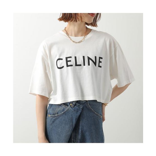 セリーヌ CELINE CELINE Tシャツ 2X761671Q 半袖 クロップド丈 （01EA