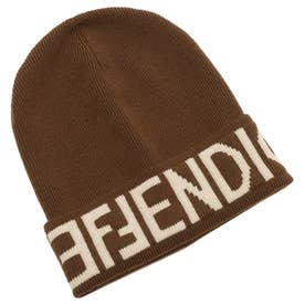 FENDI JEANS フェンディ ズッカ柄 ニット帽 ビーニー ベージュ×黒