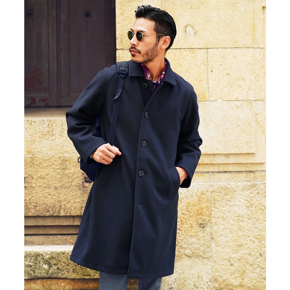 STUDIOUS ネイビー サイズ1 メンズ チェスターコート お買い得品