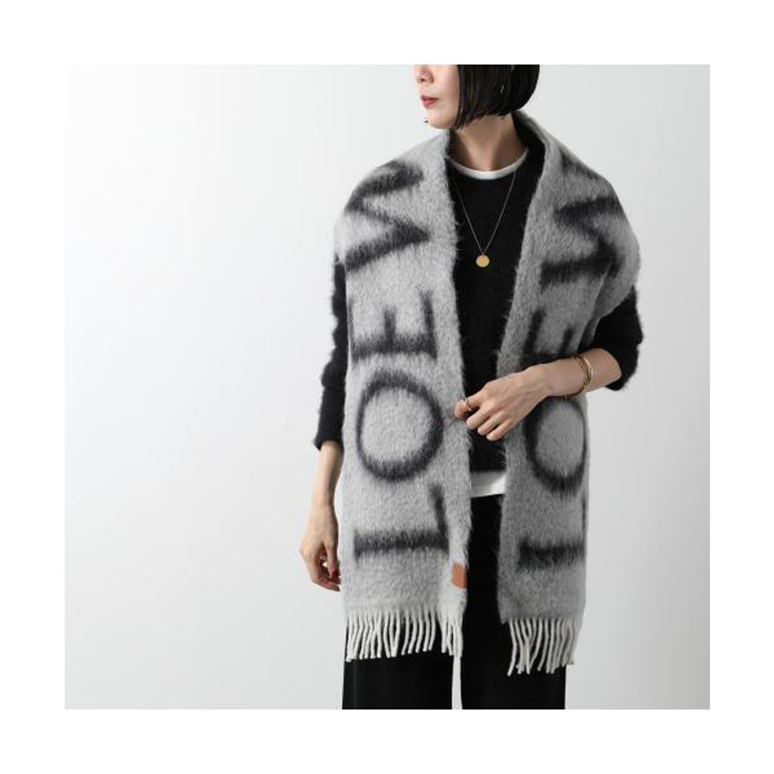 LOEWE ロエベ マフラー ライトグレー 注文 LOEWE ロエベ マフラー