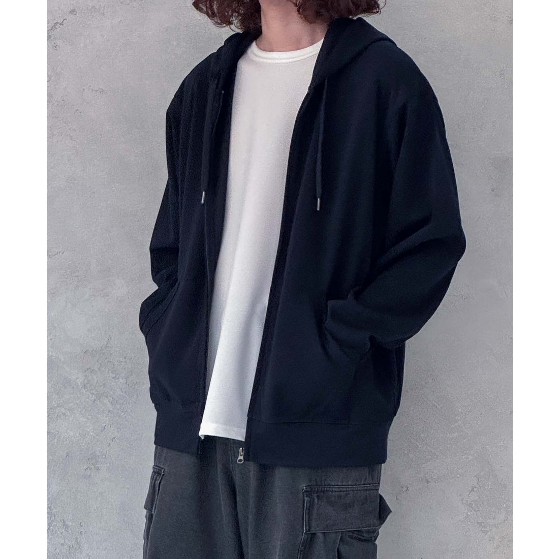 マックハウス Mac-House ジョーゼットZIPパーカー （ブルーグレー
