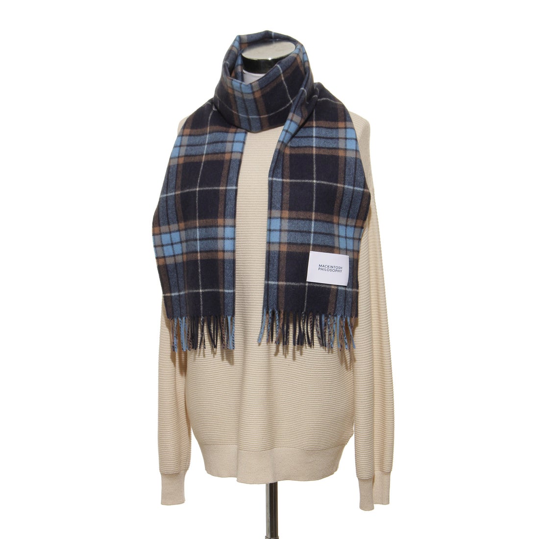 MACKINTOSH PHILOSOPHY カシミヤ100％紡毛厚手マフラー 35×170cm