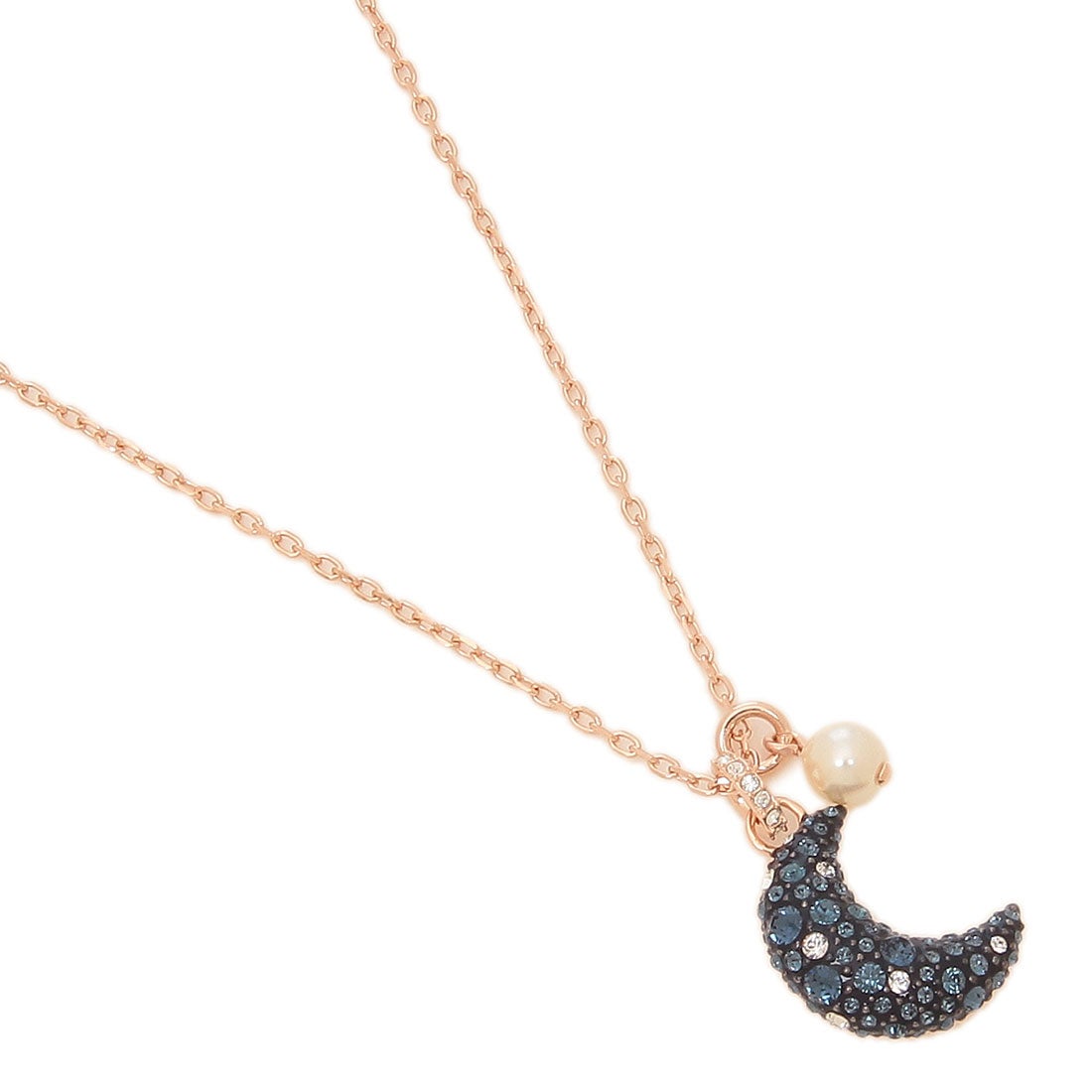 スワロフスキー SWAROVSKI ネックレス ペンダント ネイビー シルバー