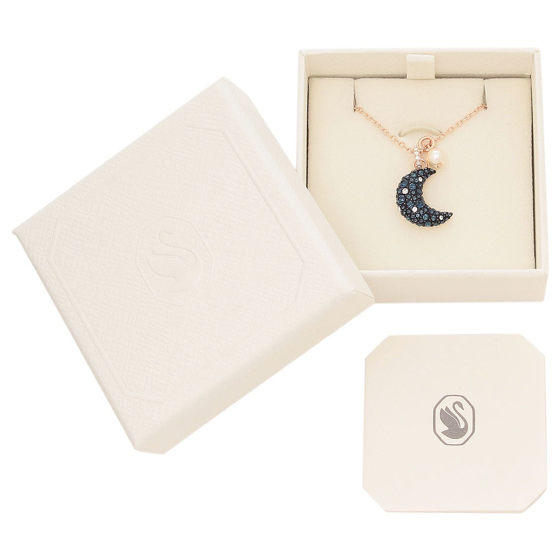 スワロフスキー SWAROVSKI ネックレス ペンダント ネイビー シルバー