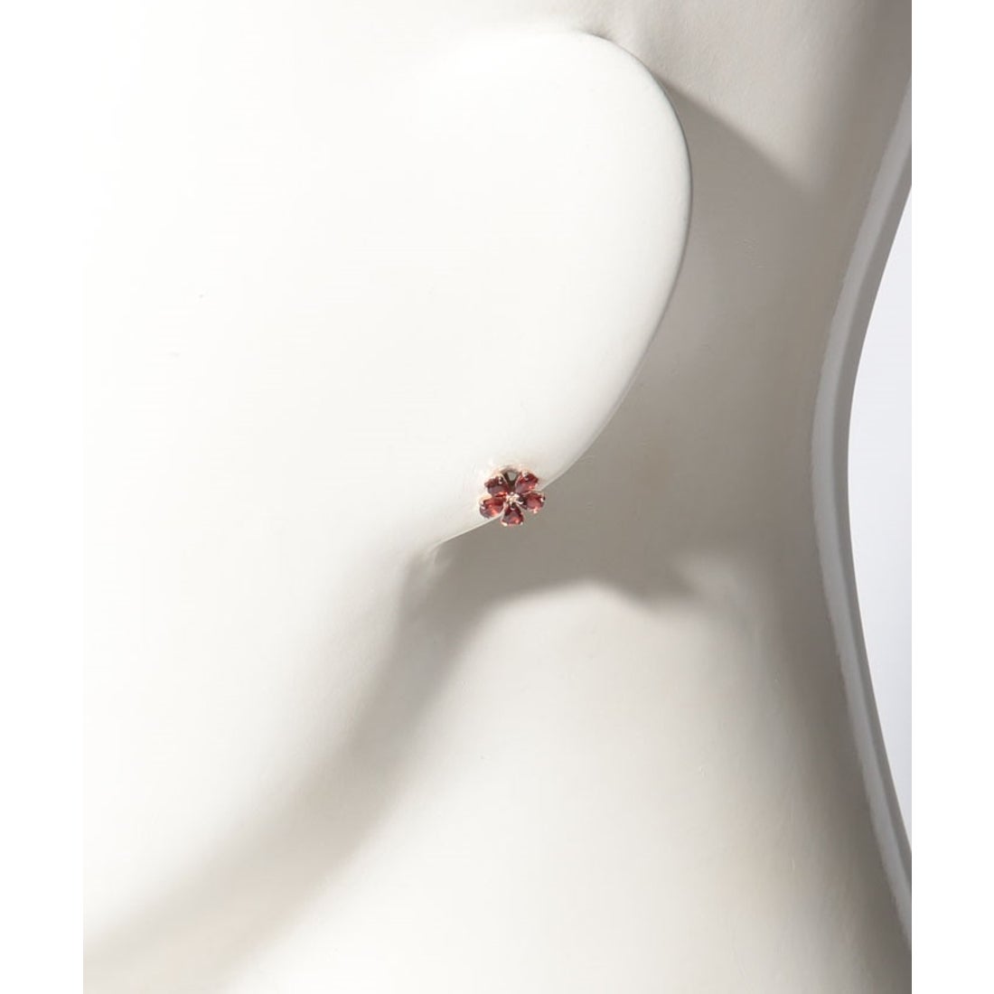 テイクアップ TAKE-UP K18・K10ガーネットフラワーピアス（PG