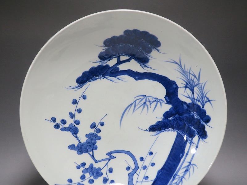 鍋島焼 義平作 47cm 大皿 管理5 中古 鍋島焼 義平作 47cm 大皿 管理5