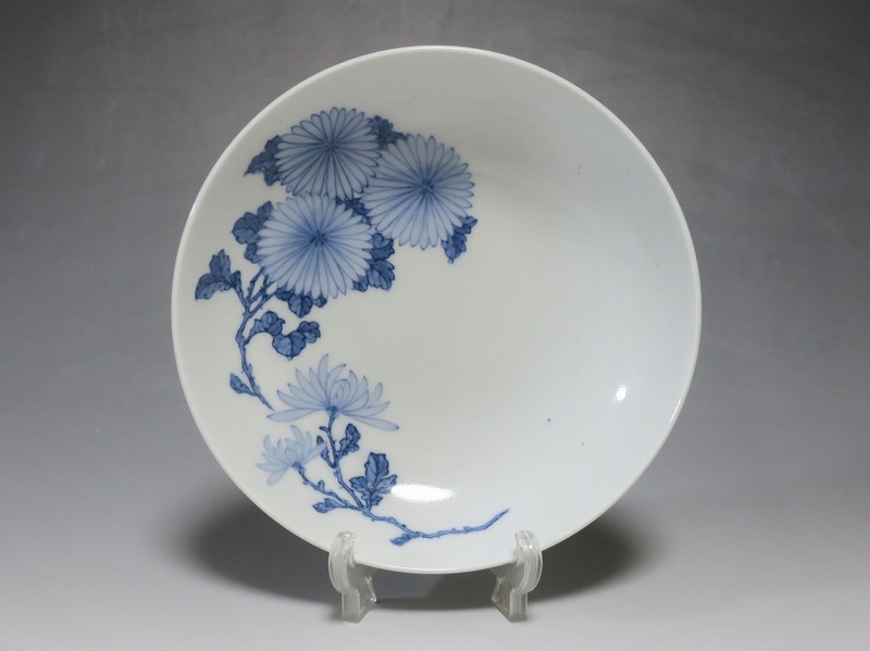 茶道具 古伊万里 色絵『山水風景文』桔梗花形向付 鉢 五客 / 茶事 懐石