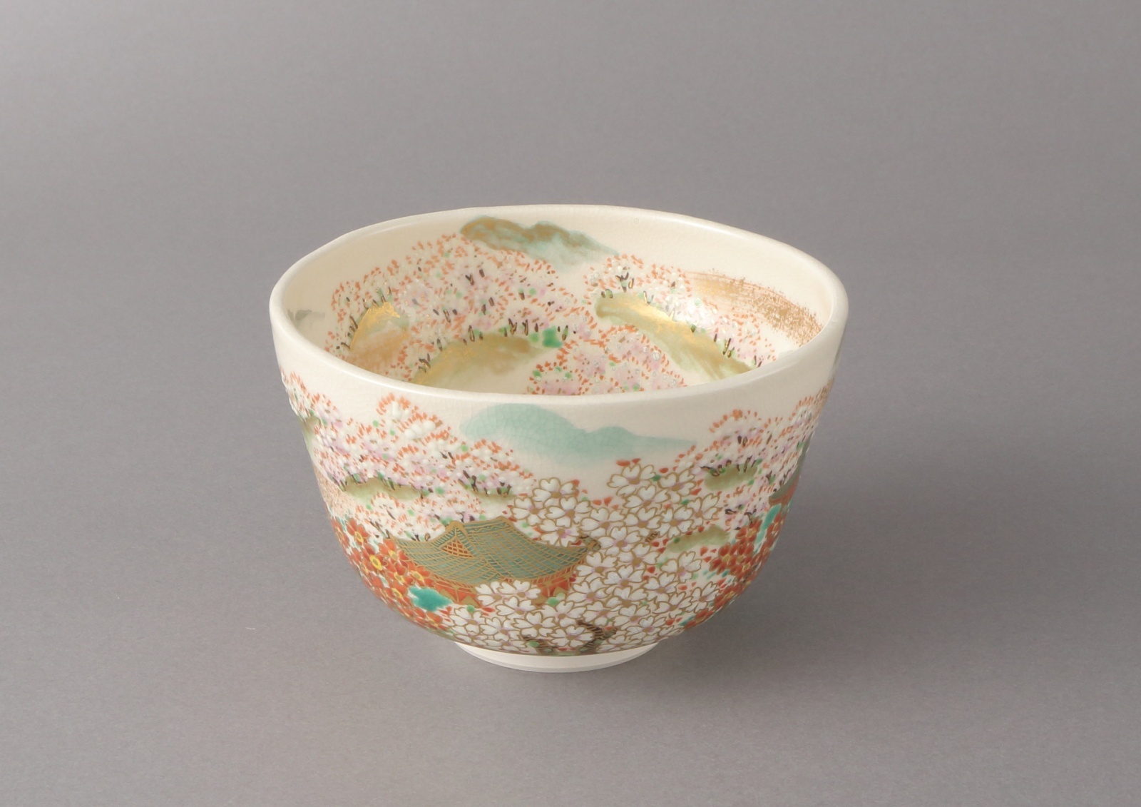 通販販売【茶道具】 茶碗 神戸薩摩 吉野山 *富永*冨永玄山* 桜