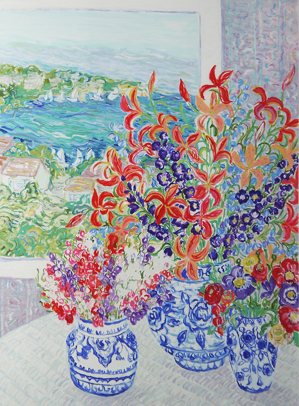 レスリー・セイヤー | ｜正光画廊 Leslie Sayour サイン入り 花の静物