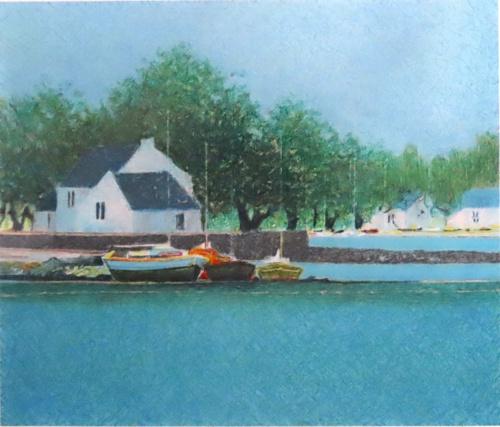 アンドレ・ブーリエ 油彩画 「アラージュの道」60cm×49cm アンドレ