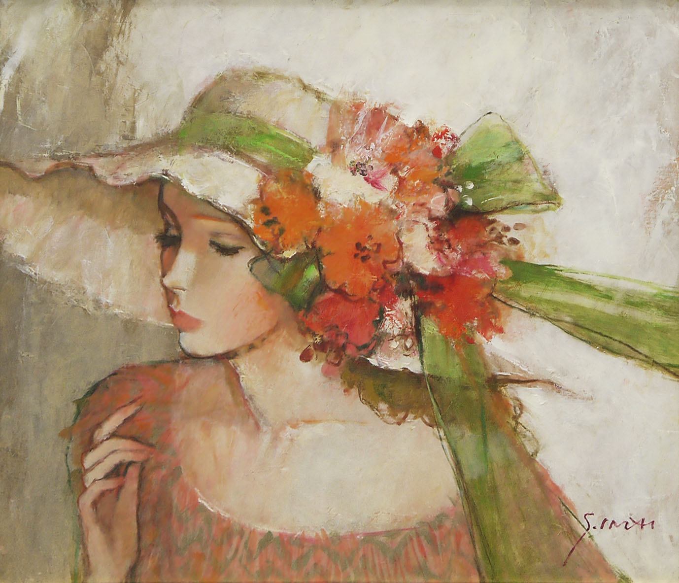 今井幸子作『パリのカフェ』