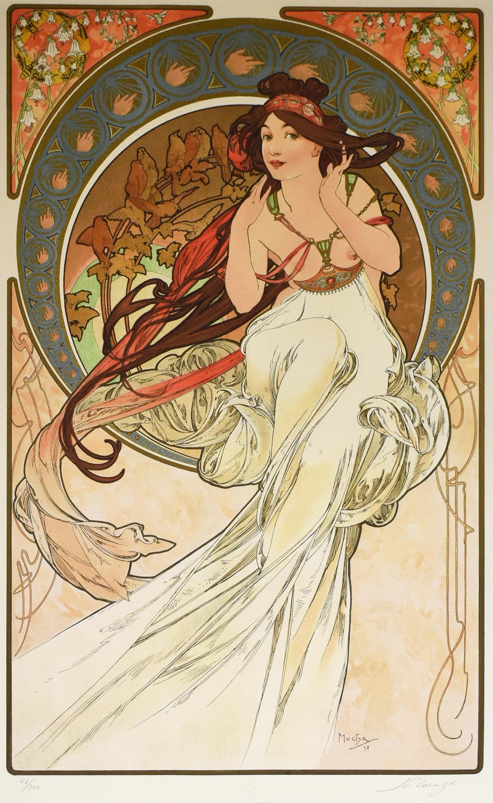 ミュシャ 四季 春1900 Var. 5 リトグラフ ミュシャ 四季 春1900 Var. 5