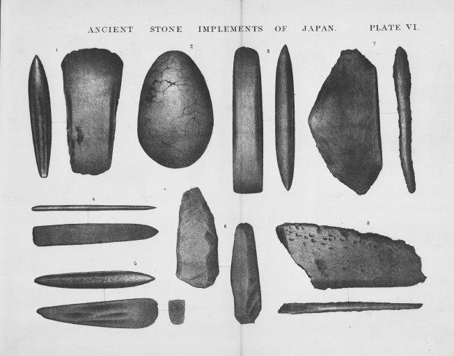 刻線入り石器セット(出土品)王斧？石棒？、石匙(刻線入り)、岩版
