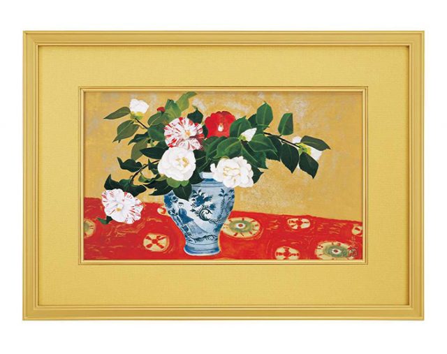 小倉遊亀 「蜀紅錦」 リトグラフ 刷り込みサイン・エディション・作品