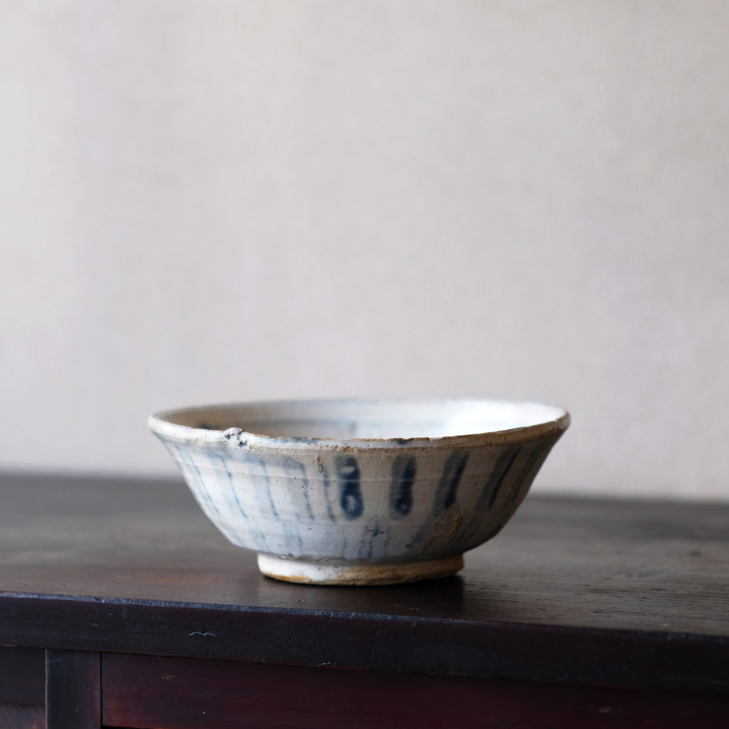 青花壽字大碗 水差し 染付茶碗 茶道具 明末清初 あて箱 中国 古美術