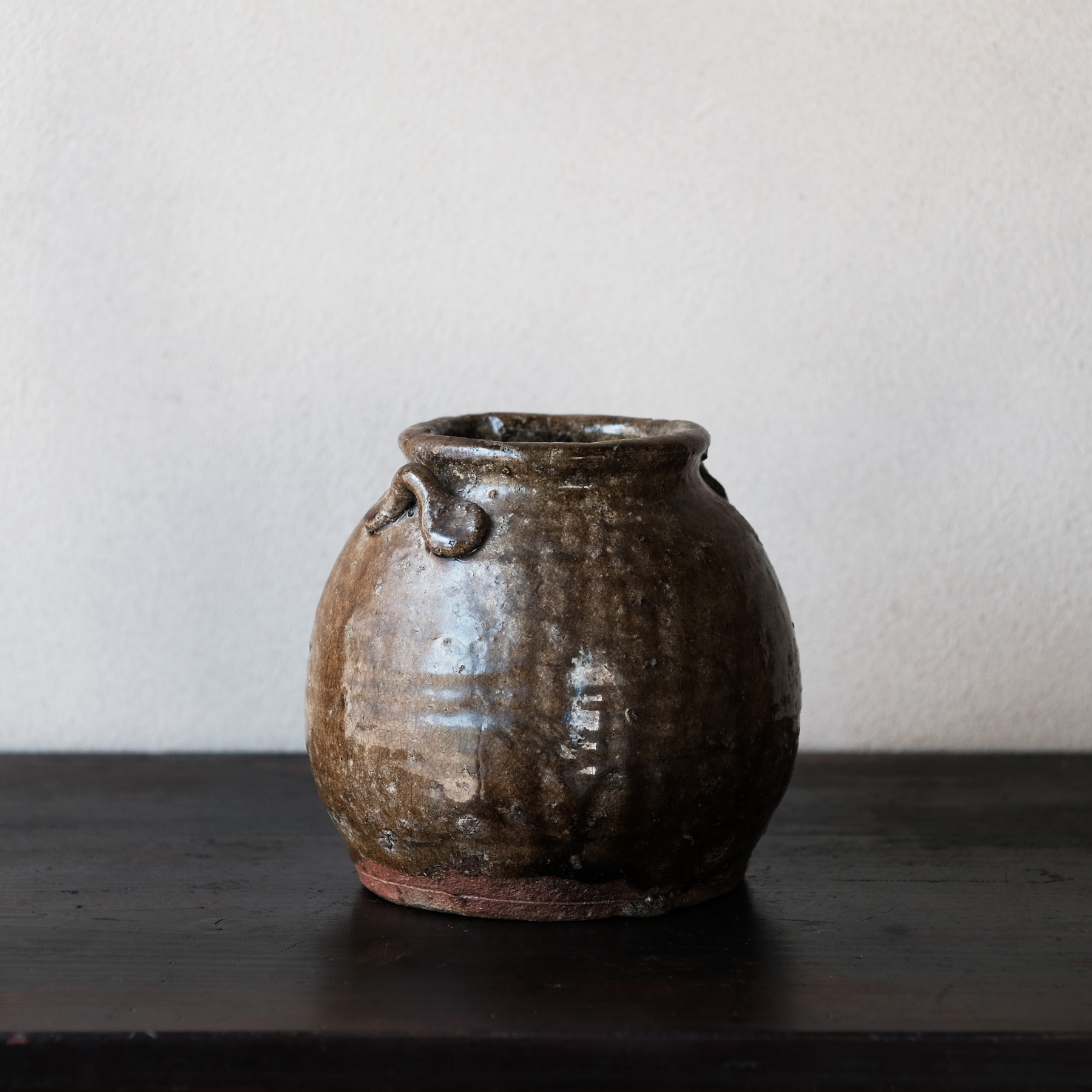 壷□古いお歯黒壷 江戸期 越前焼 古越前 鉄漿壷 水差し 水注