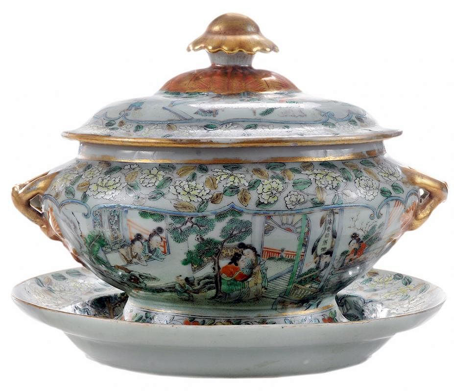 中国 清代 同治年製 紛彩 雲龍文 蓋茶碗 参考品 N R9091