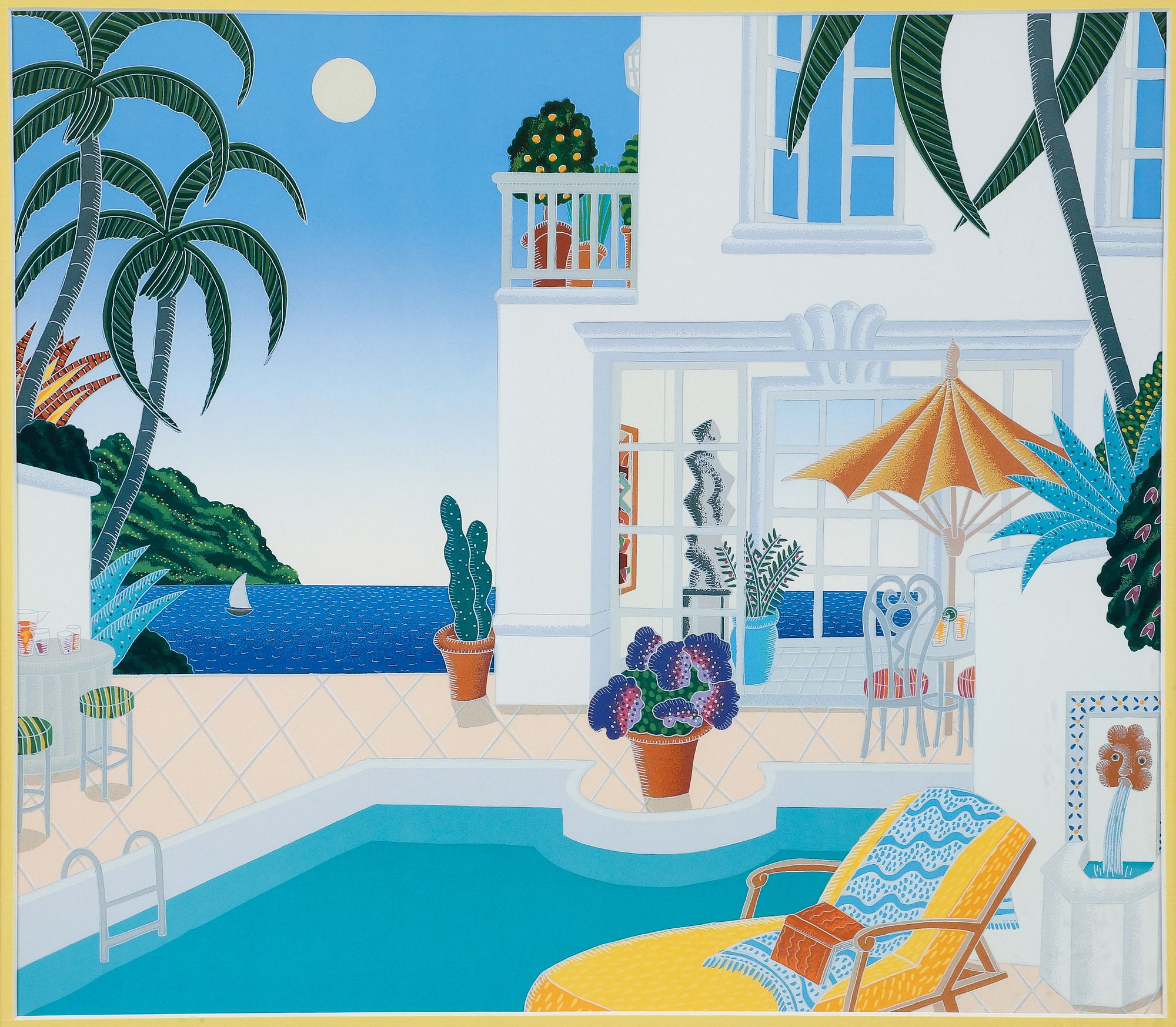 Thomas McKnight Gulf Pool offset lithograph framed 【レア×額入