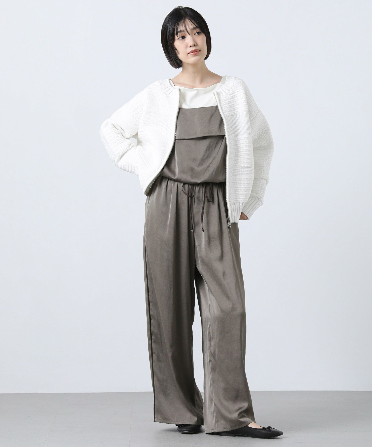 Gready Brilliantタック編みZIP2WAYニット | SEKIMIKI Online