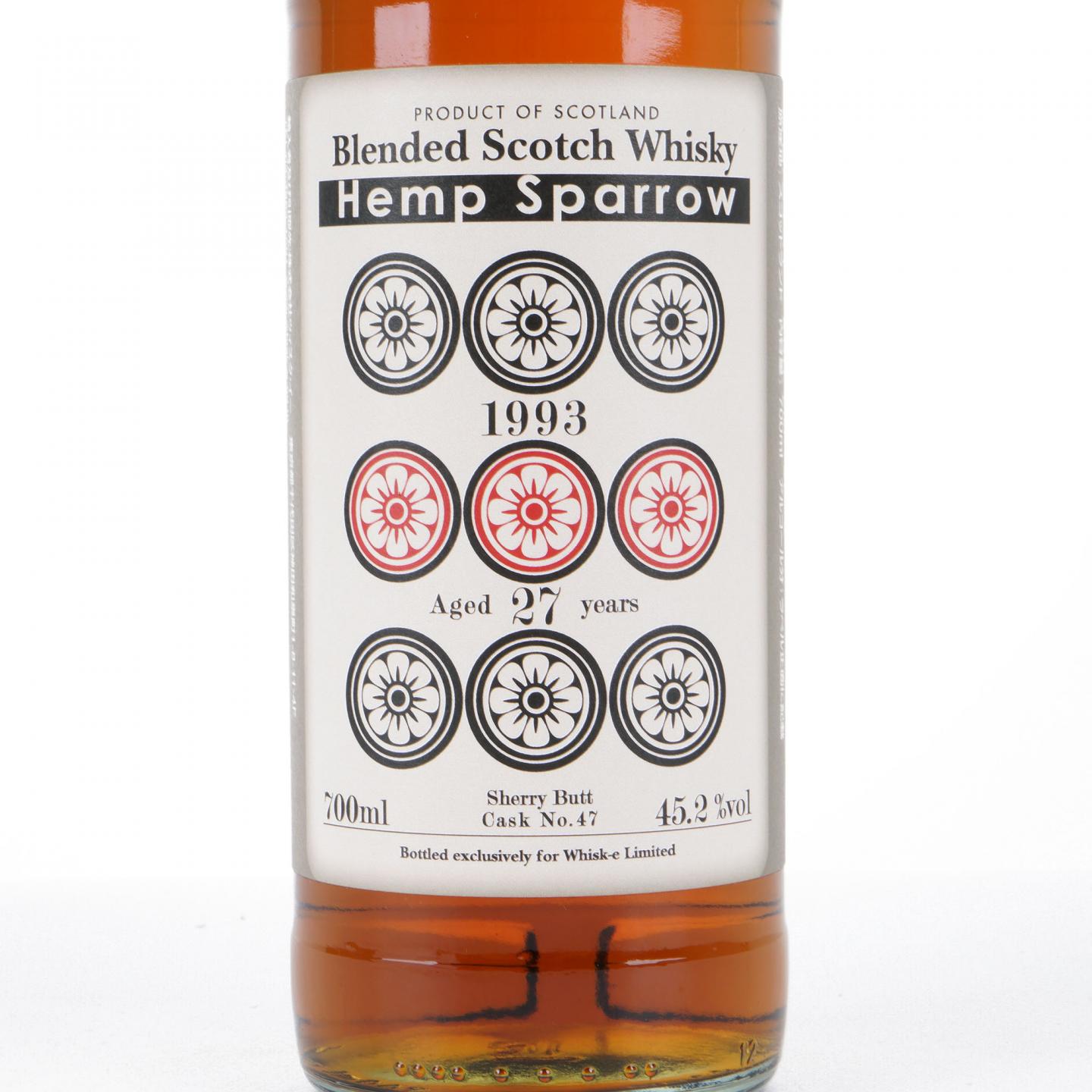 ヘンプスパロー 9ピン ブレンデッドウイスキー27年熟成 ヘンプスパロー