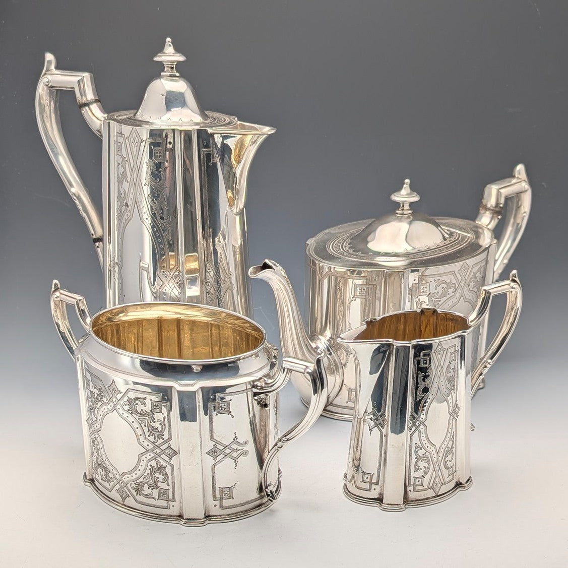 Harts The Silversmiths】 ファルコンのティーセット 3点 Harts The