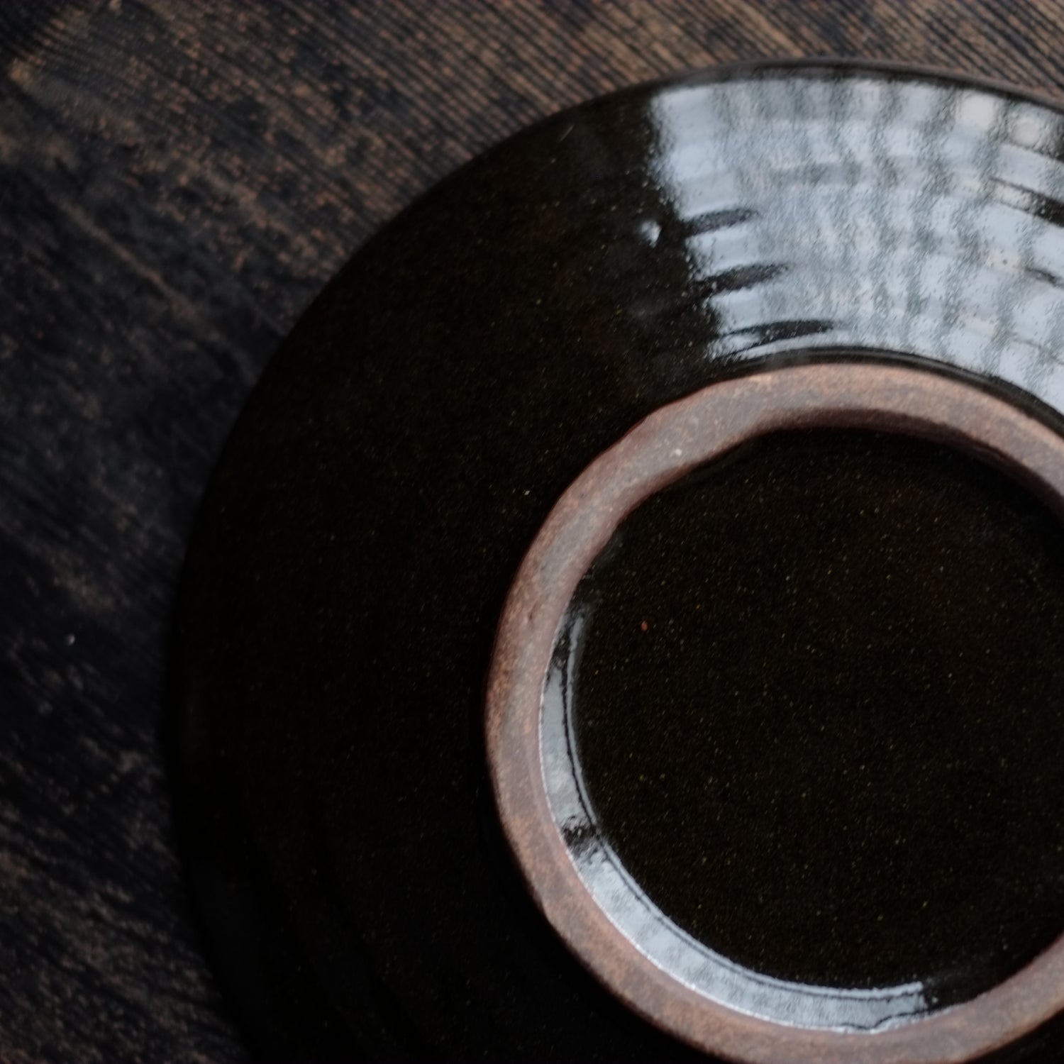 益子焼大皿/鉄釉牛之図絵皿/米田寛/2021干支/共箱/インテリア/コレクション