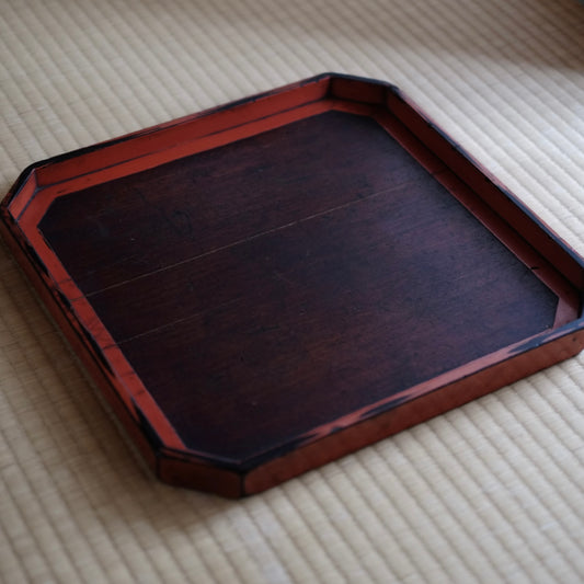 桂 黒漆我谷盆 折敷 桂 黒漆我谷盆 折敷 桂黒