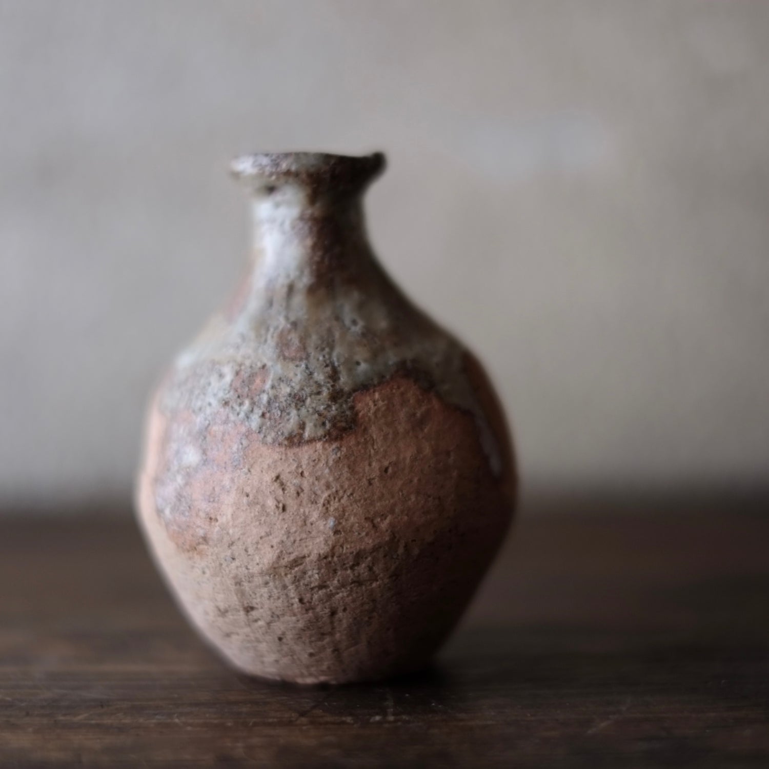 松代焼】徳利 松代焼 褐釉白彩徳利 江戸時代後期〜明治時代