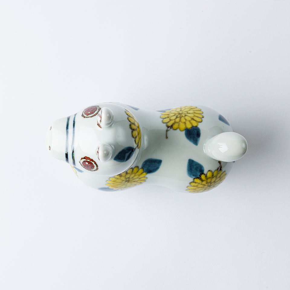 九谷焼 色絵 唐子 童子 太鼓打ち 置物 フィギュリン 28cm 2540