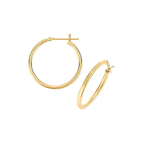 K18イエローゴールド フープピアス 25mm | 高品質 金・プラチナ