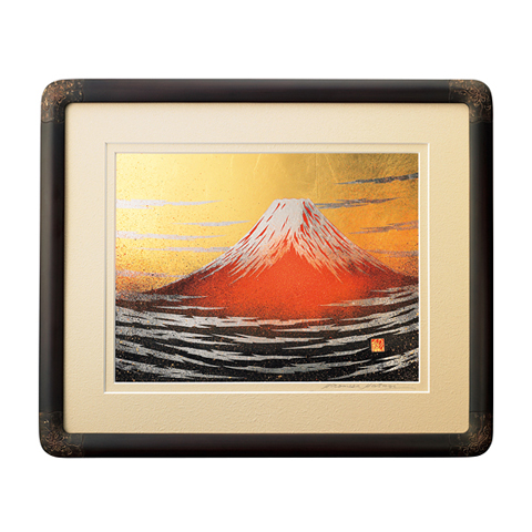 絵画 油絵 赤富士 Y.NAKA サイン有り 絵画 油絵 赤富士 Y.NAKA サイン