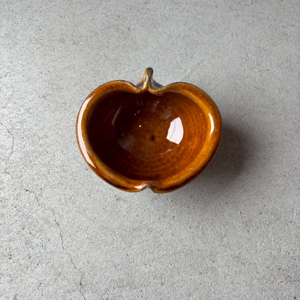 ◇美品 昭和初期◇名古屋製陶 名陶硬質陶器 リンゴ果物絵 金属編み