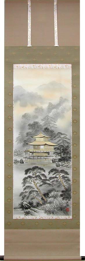 楽天市場】掛け軸 金閣寺 (川村観峰) （掛軸小物なし） 送料無料