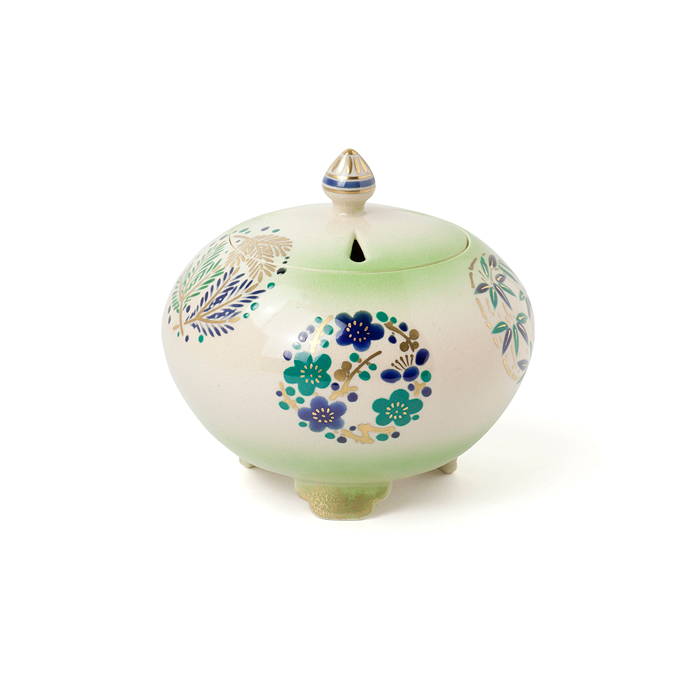 2067 薩摩焼紋入香炉梅模様香合未使用