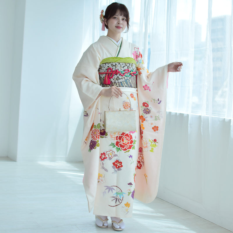 ≪美品≫正絹振袖9点フルセット【681】【160cm~170cmの方用】
