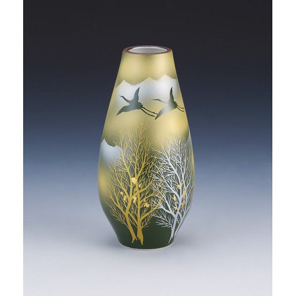 花瓶/九谷焼/鶴平造/値下げしました 花瓶/九谷焼/鶴平造/値下げしま