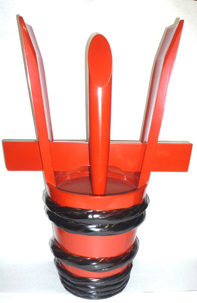 大館秋田天然杉の漆塗赤黒ツートンカラー角樽 大館秋田天然杉の漆塗