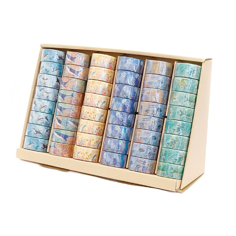 カミイソ産商 SAIEN マスキングテープ 什器セット Marine Life 48巻 TR