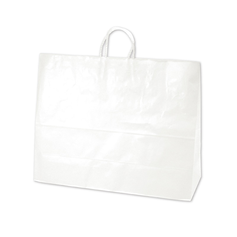 ササガワ 手提げ紙袋 白無地 超特大横長 10枚 50-6700 1包（ご注文単位