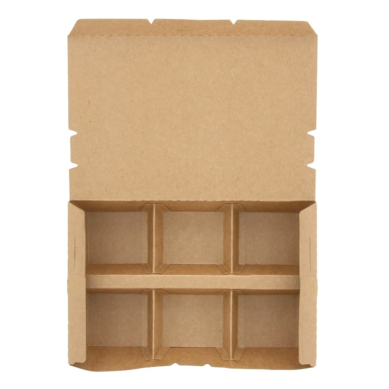 HEIKO エコランチボックス 6仕切 クラフト 20枚/袋 004409008 包装用品