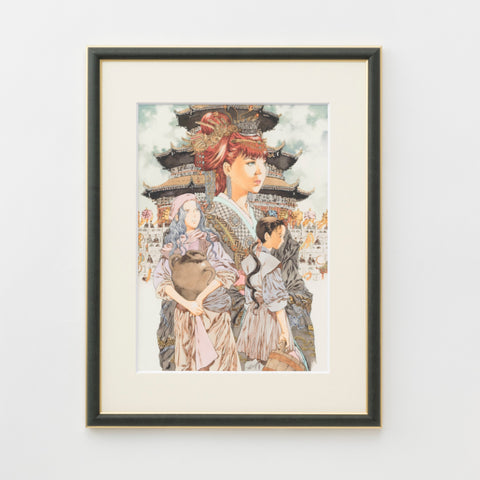 十二国記 山田章博 直筆サイン入り 複製原画『久遠の庭2』 シリアル